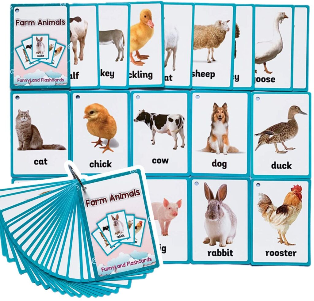farm animal flash cards